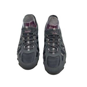 Skechers s Size 10 Gray Athletic Sneakers Mesh Synthetic Slip-On Accents